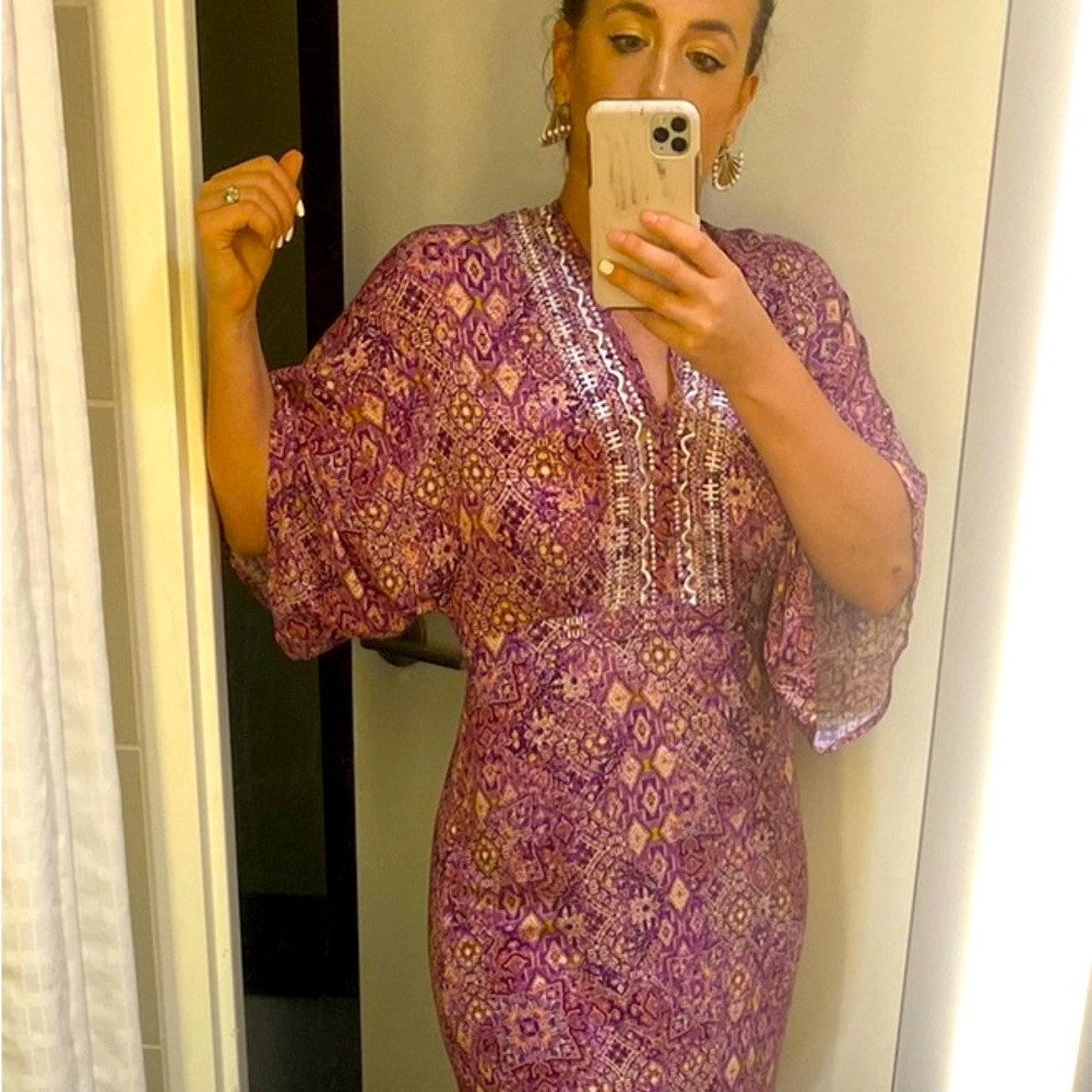 Purple boho maxi dress